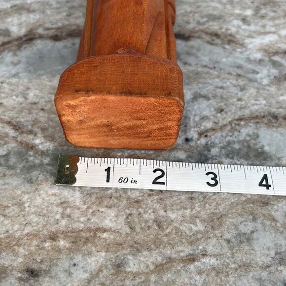 Vintage Hand Carved Wooden Asian Figure Man with staff - Picture 8 of 8